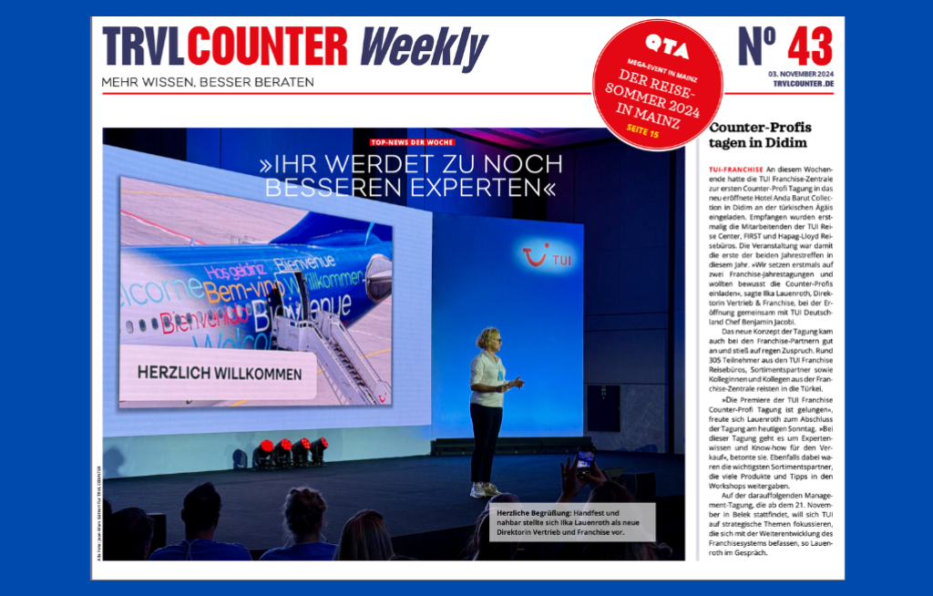 TRVL Counter WEEKLY Nr. 43 vom 04. November 2024