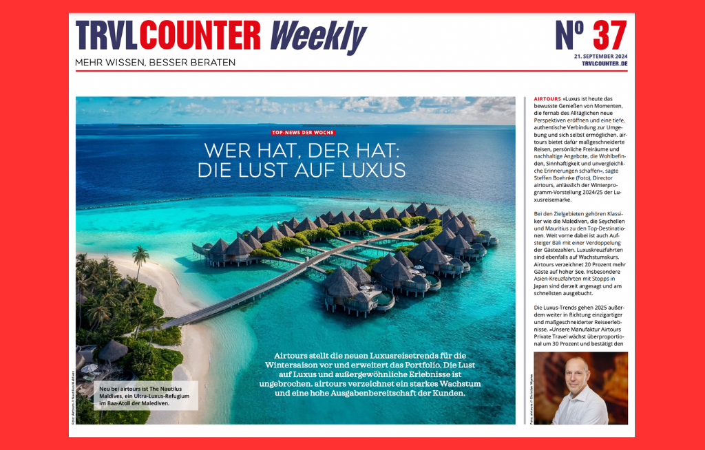 TRVL Counter WEEKLY Nr. 37 vom 21. September 2024