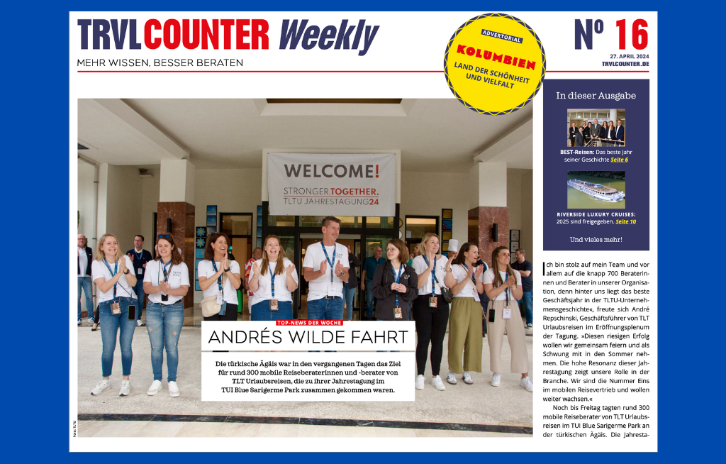 TRVL Counter WEEKLY Nr. 16 vom 27. April 2024