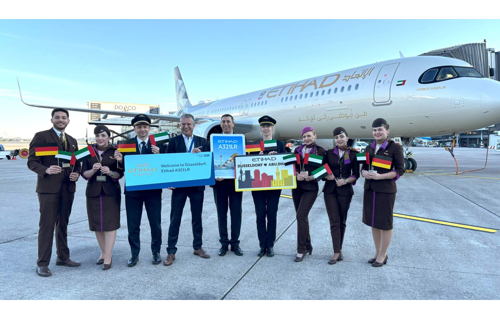Etihad Airways setzt erstmals Airbus A321LR in Düsseldorf ein