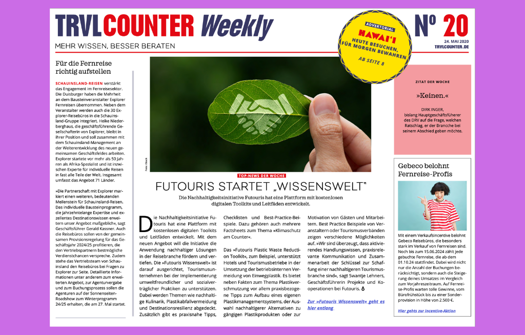 TRVL Counter WEEKLY Nr. 20 vom 24. Mai 2024