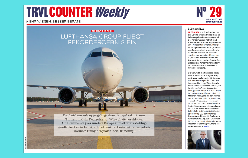 TRVL Counter WEEKLY Nr. 29 vom 04. August 2023