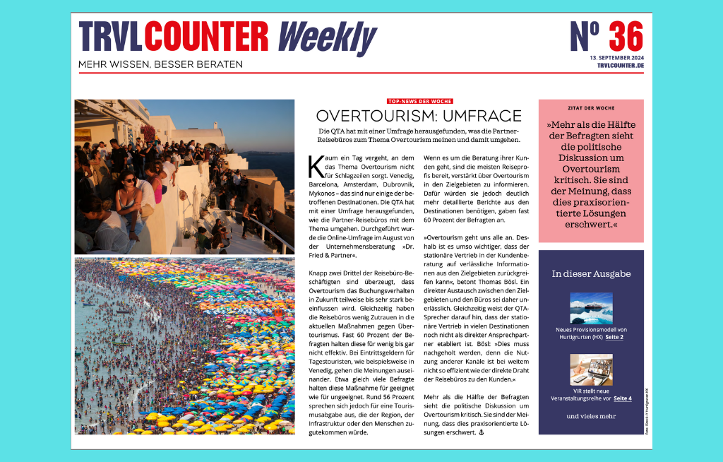 TRVL Counter WEEKLY Nr. 36 vom 14. September 2023