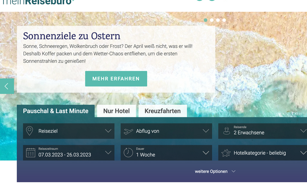 Neue Funktionen bei meinReisebüro24.com