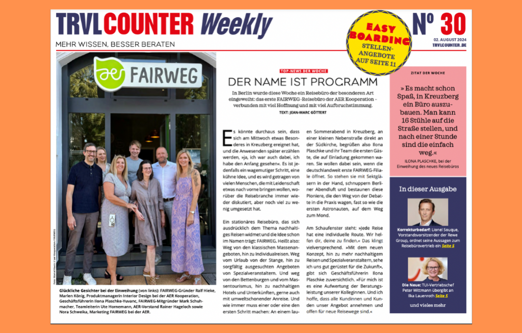 TRVL Counter WEEKLY Nr. 30 vom 02. August 2024