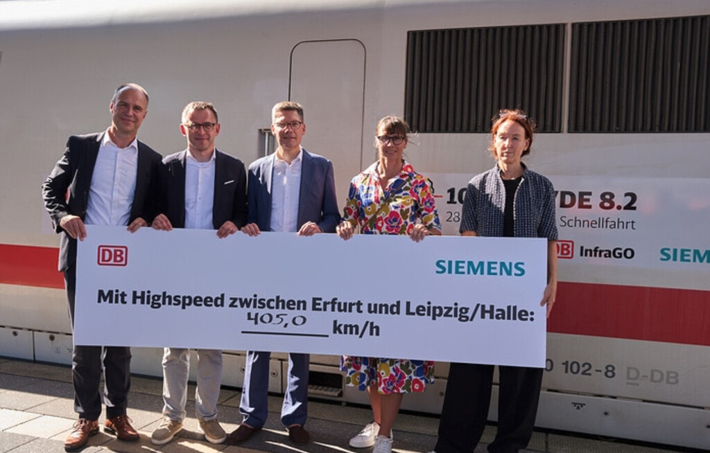 ICE-Testzug erreicht 405 km/h – neuer Geschwindigkeitsrekord auf deutscher Schnellfahrstrecke