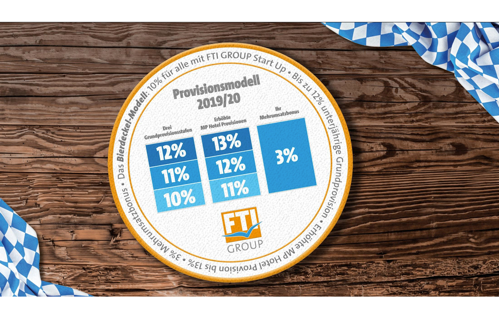 FTI erhöht Grundprovision und bringt Bierdeckel-Modell