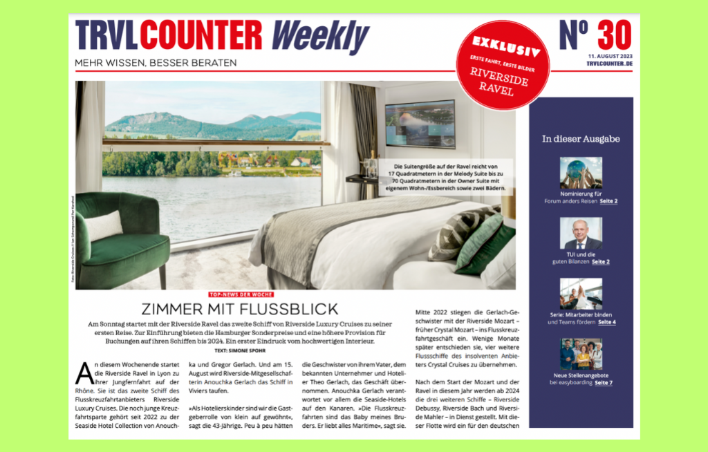 TRVL Counter WEEKLY Nr. 30 vom 11. August 2023