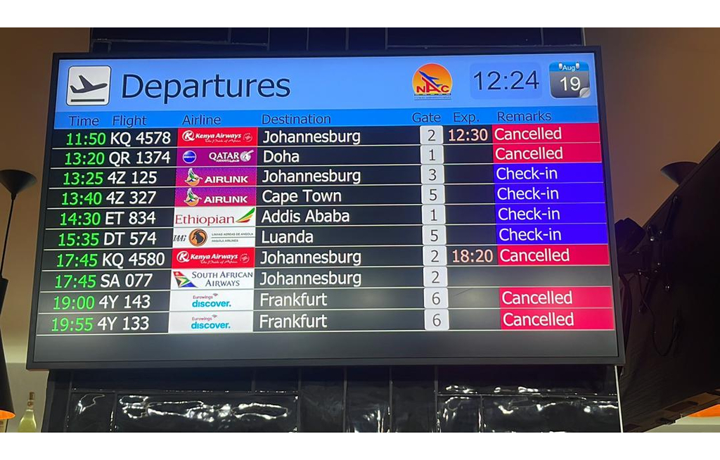 Chaos am Hosea Kutako International Airport in Namibia