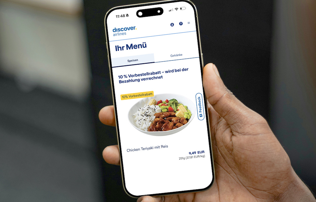 Bei Discover Airlines können Mahlzeiten vorbestellt werden
