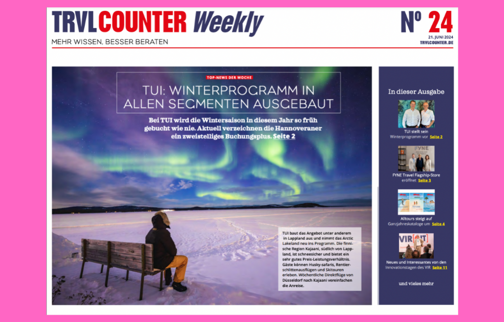 TRVL Counter WEEKLY Nr. 24 vom 22. Juni 2024