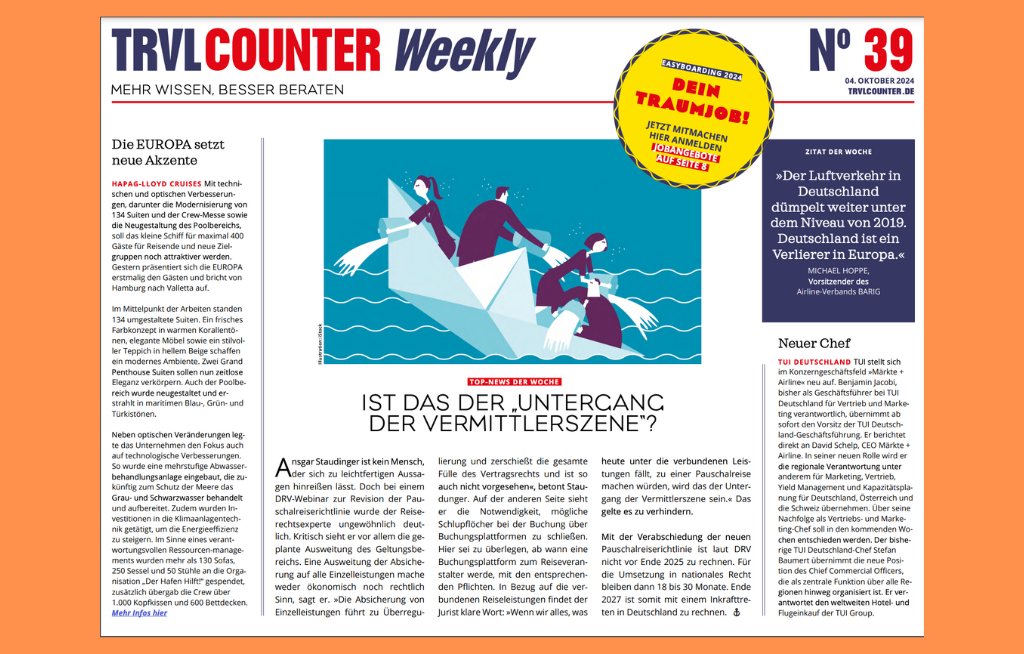 TRVL Counter WEEKLY Nr. 39 vom 05. Oktober 2024