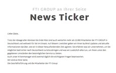 FTI startet News Ticker zum Virus