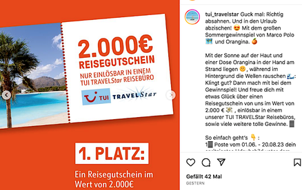 Werbeaktion mit Marco Polo und Orangina